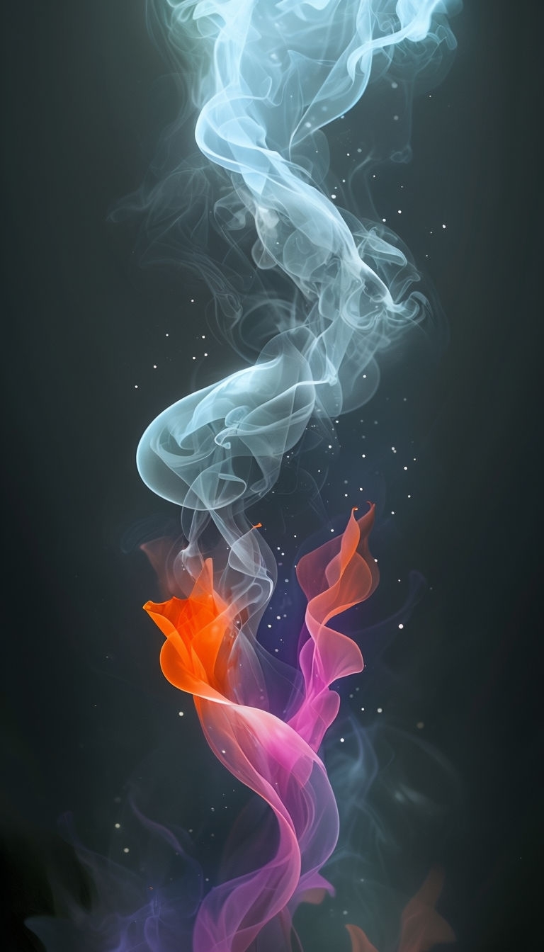 Dreamy Abstract Swirling Smoke and Petals Mobile Wallpaper