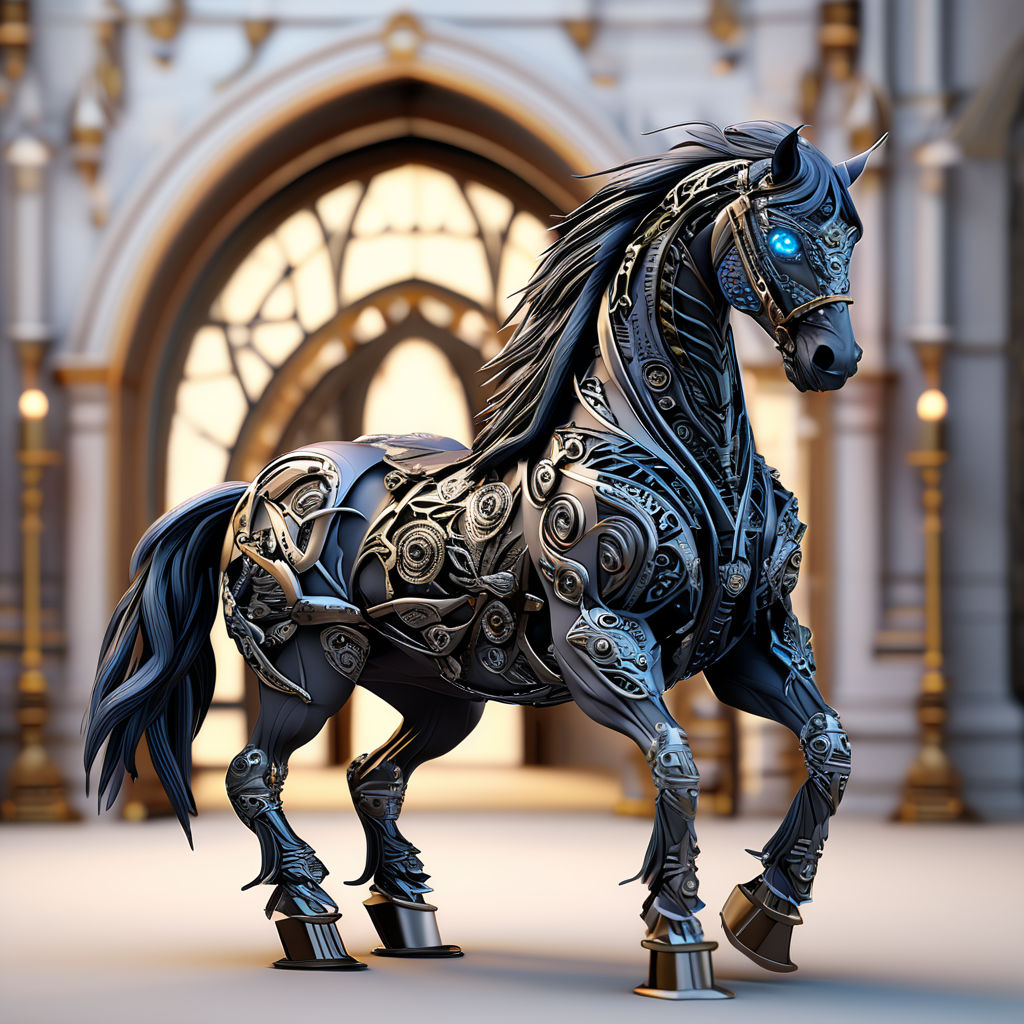 Design a peculiar hyper-detailed fantasy gothic horse by erdi uzun ...