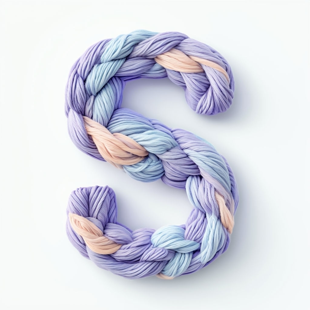 Colorful Plush Yarn Monogram 'S' Design for Boutique Branding Monogram