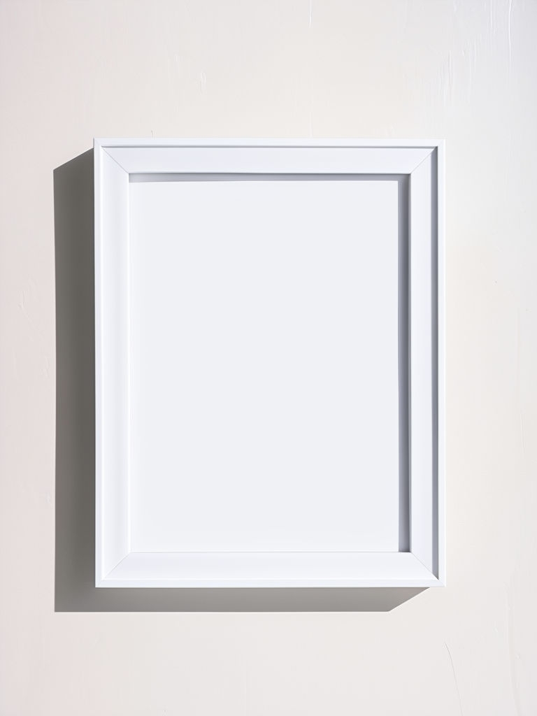 Minimalist White Frame with Empty Poster Mockup