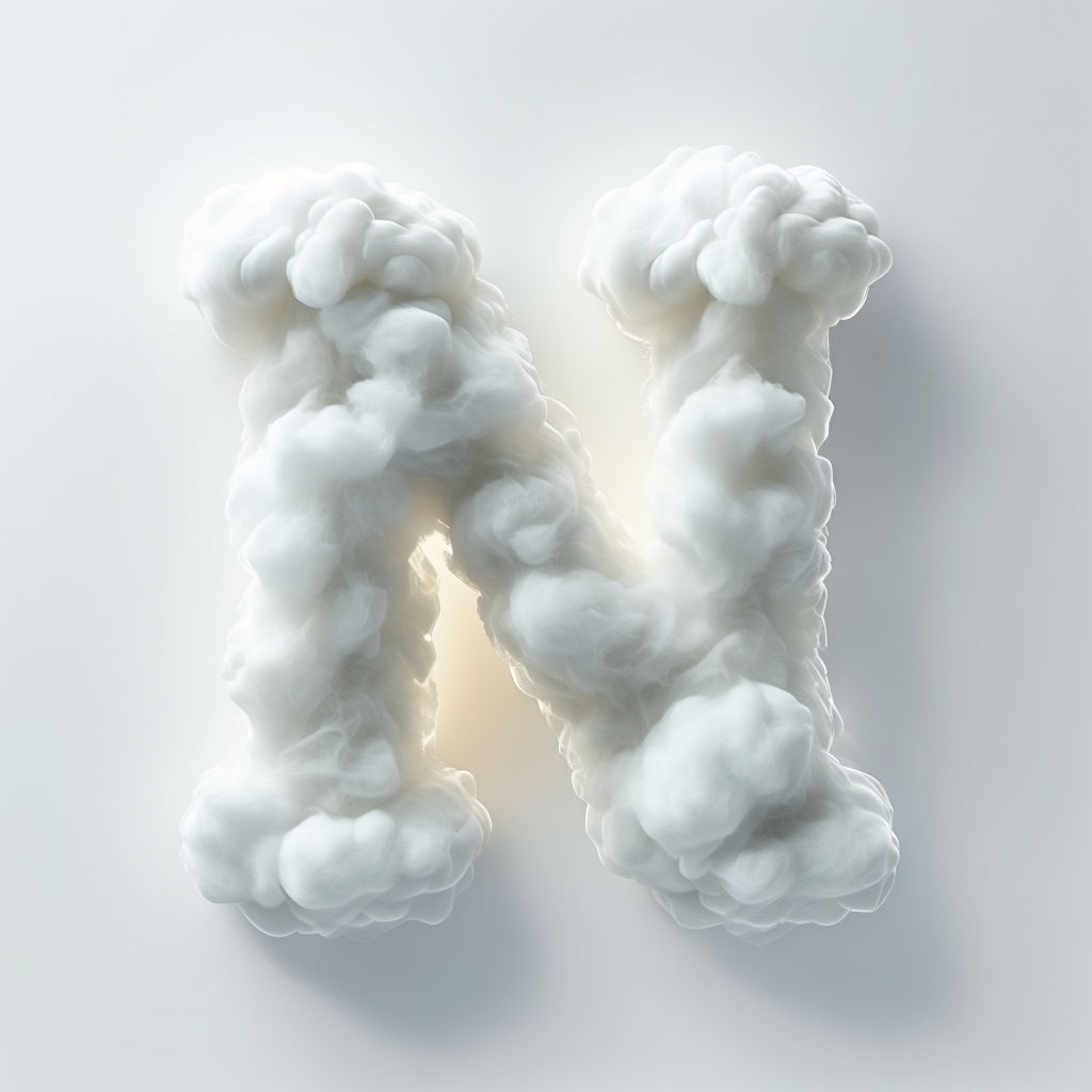 Ethereal Cloud-Inspired Uppercase Letter N Monogram Design