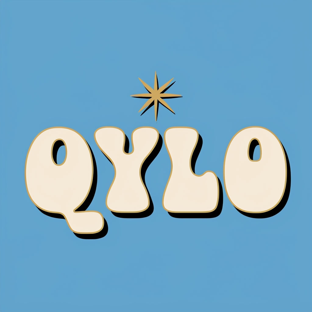 Playful Retro QYLO Bubble Font Logo Design