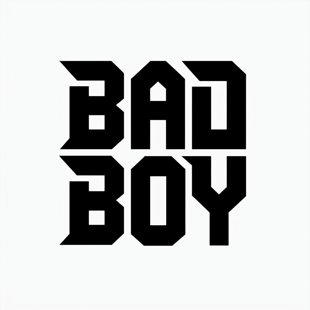 Bold BAD BOY Geometric Typography T-Shirt