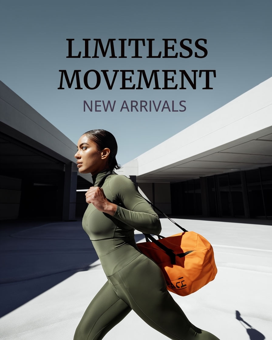 Stylish Olive Green Activewear with Limitless Movement Ad