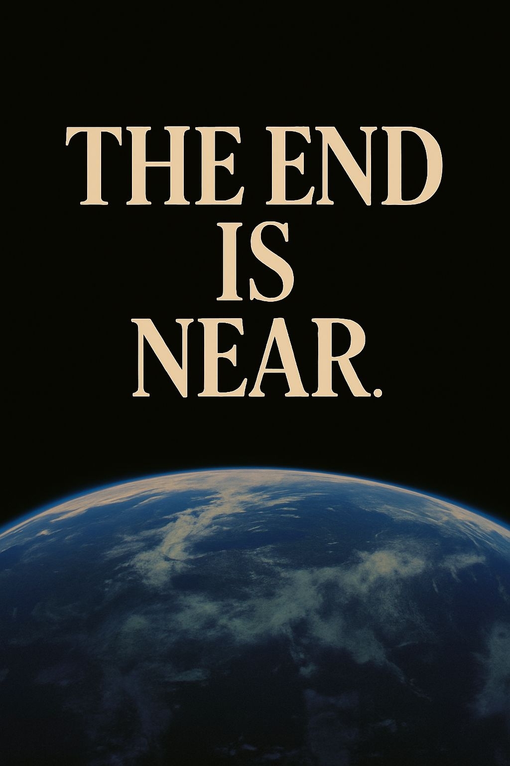 The End Is Near Bold Graphic Earth Representation Poster