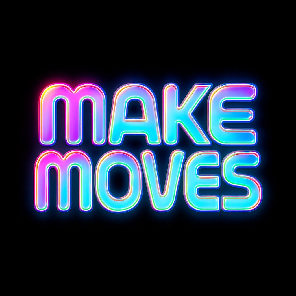 Vibrant Neon 'Make Moves' Motivational T-Shirt