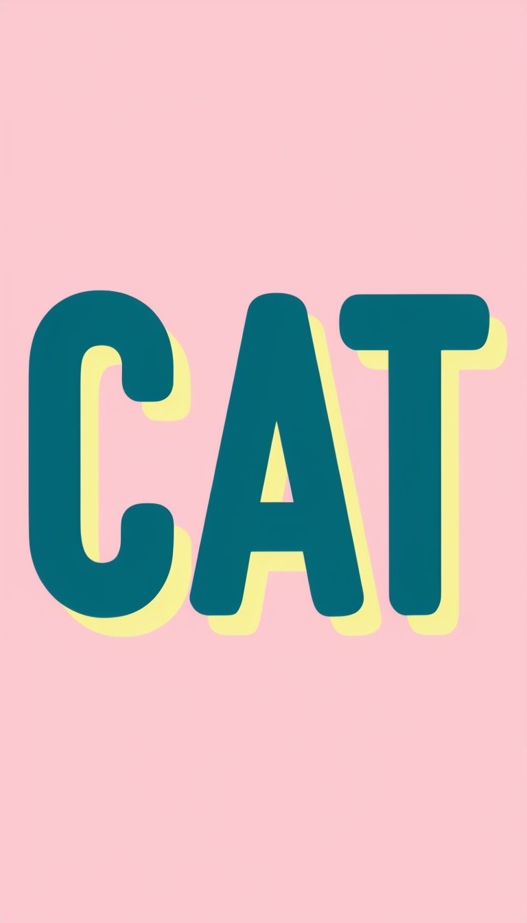 Bold Teal CAT Graphic Design for Modern Phone Case Cover