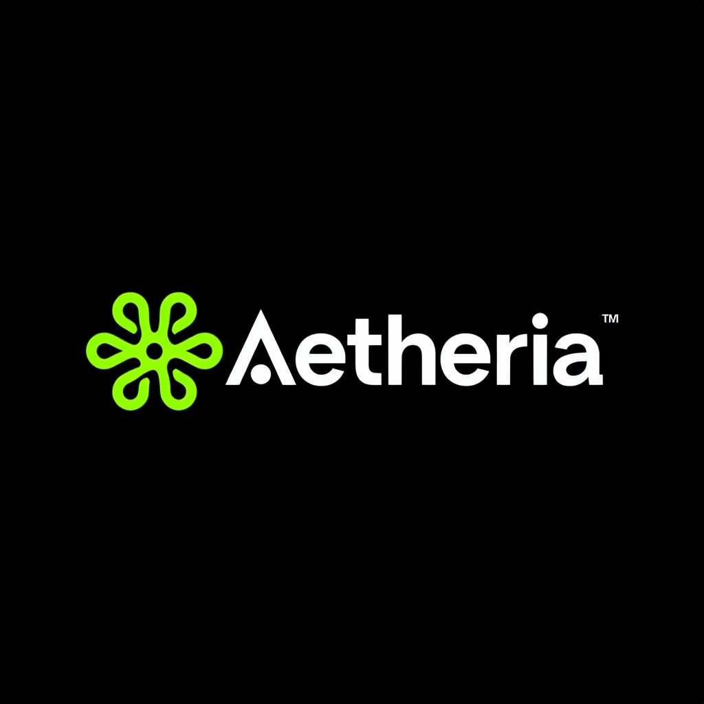 Modern Aetheria Logo with Abstract Starburst Design Element Logo