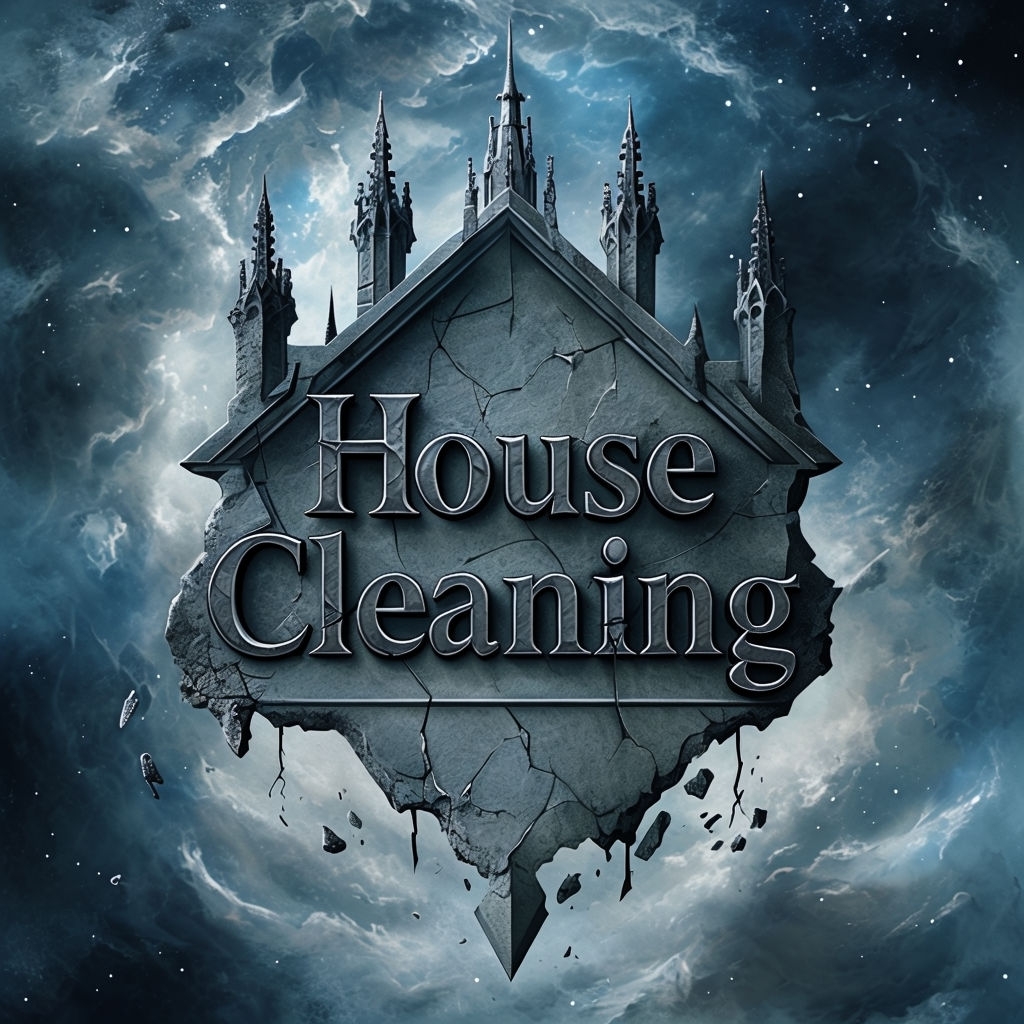 Mysterious Gothic House Cleaning Emblem Surreal Art