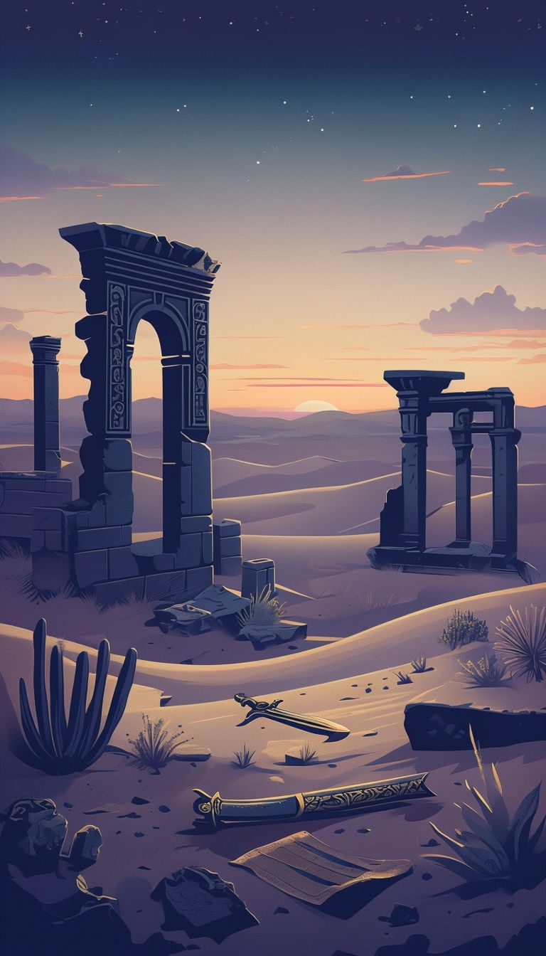  Ancient Ruins in Desert 