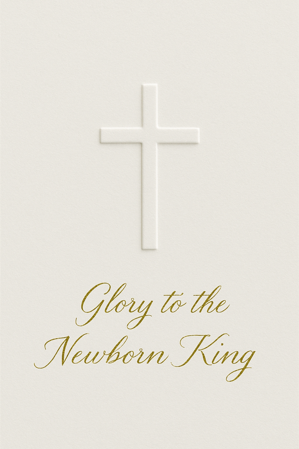 Elegant Religious Greeting Card with Embossed White Cross