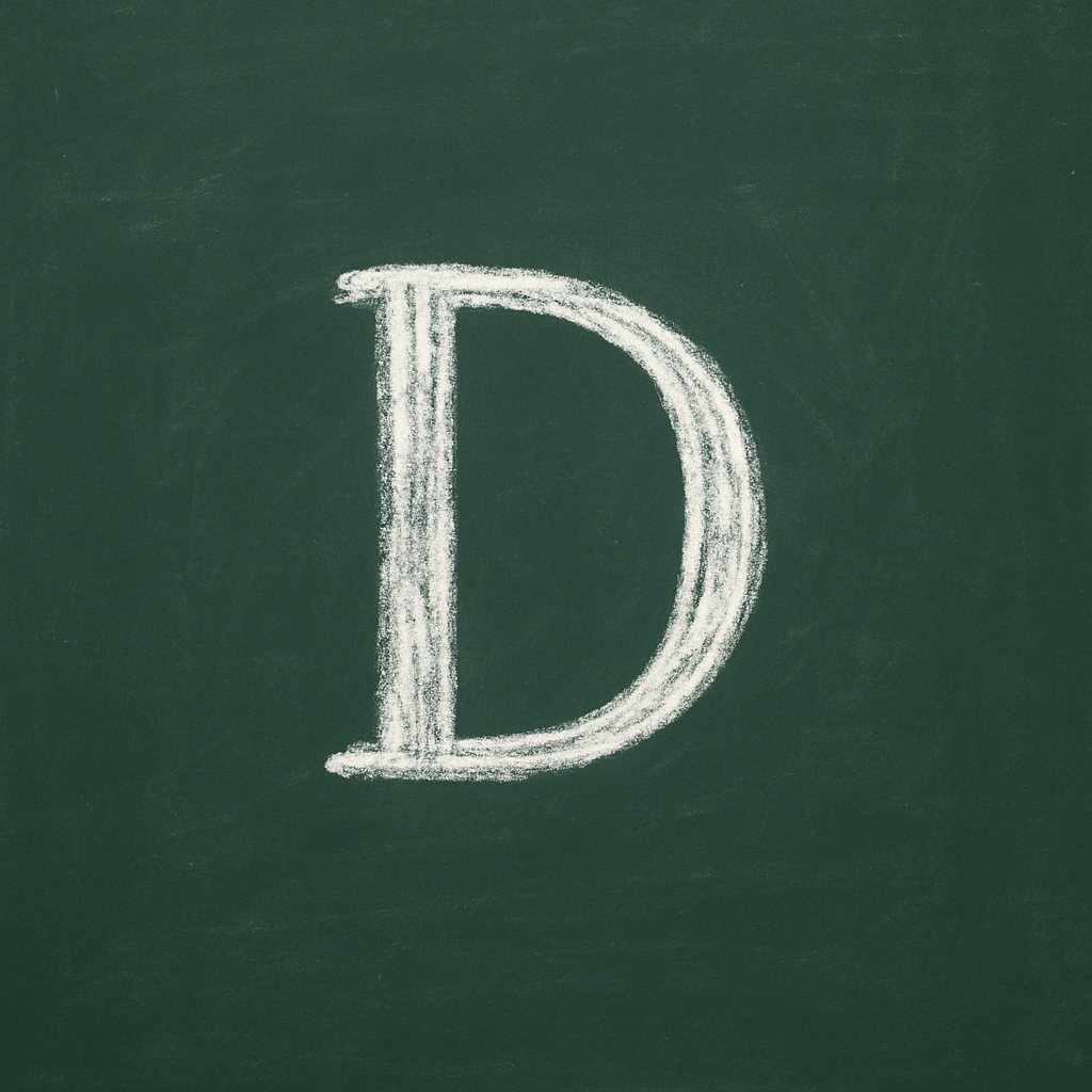 Chalk Letter D Design on Dark Green Background Monogram