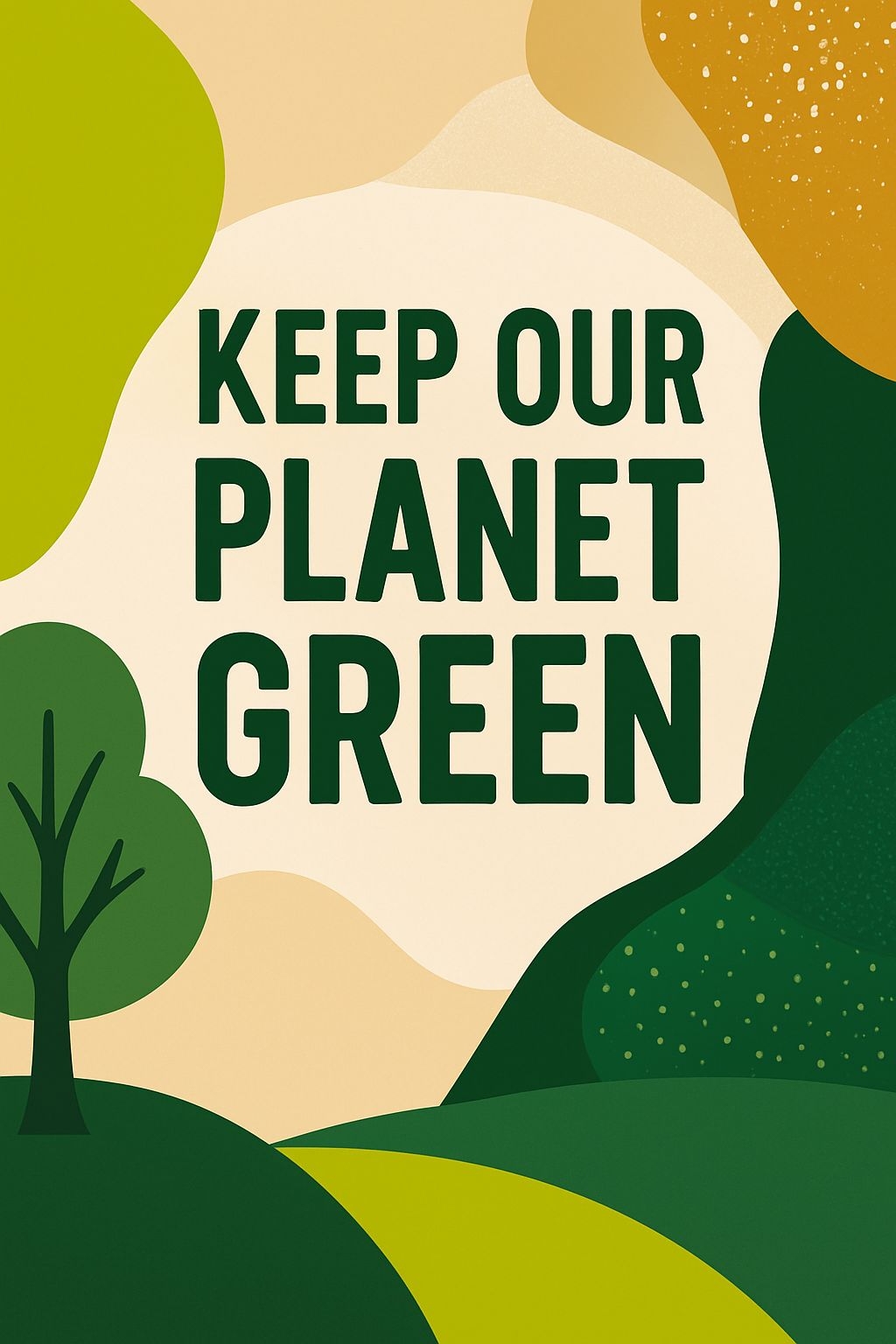 Keep Our Planet Green Minimalist Environmental Awareness Poster