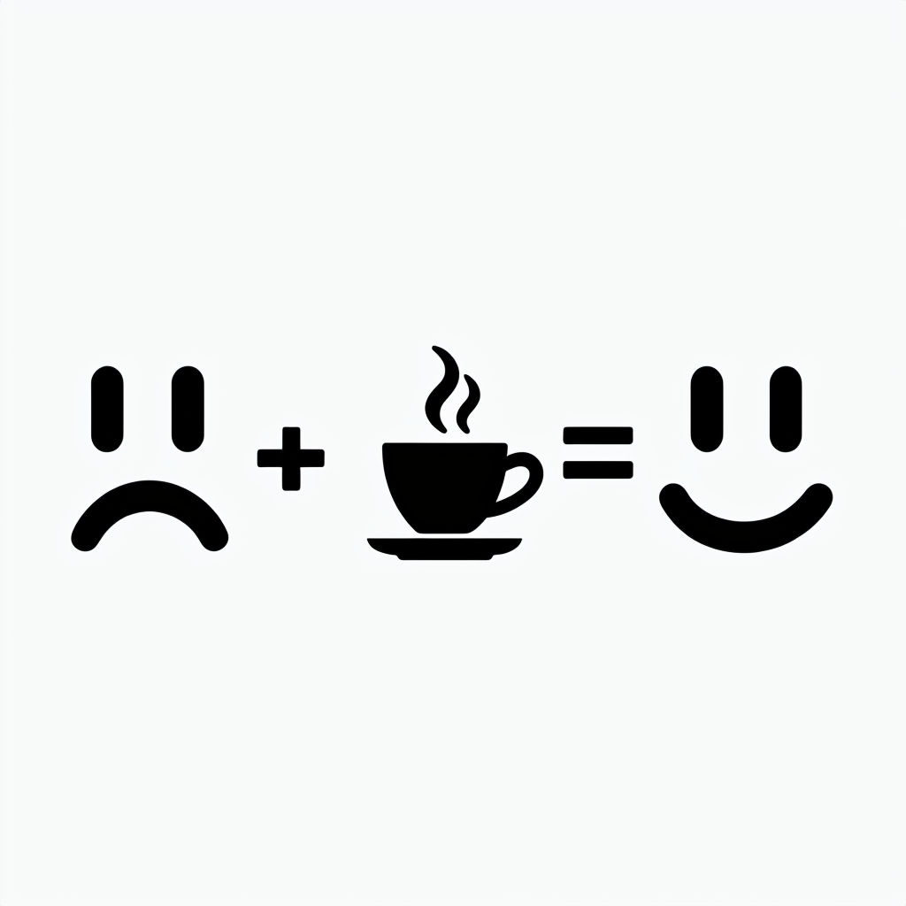 Coffee Cures Sadness Minimalist Graphic Illustration Mug