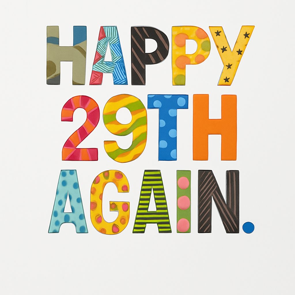 Vibrant Happy 29th Again Celebration Card Design for Parties Cards & Invites