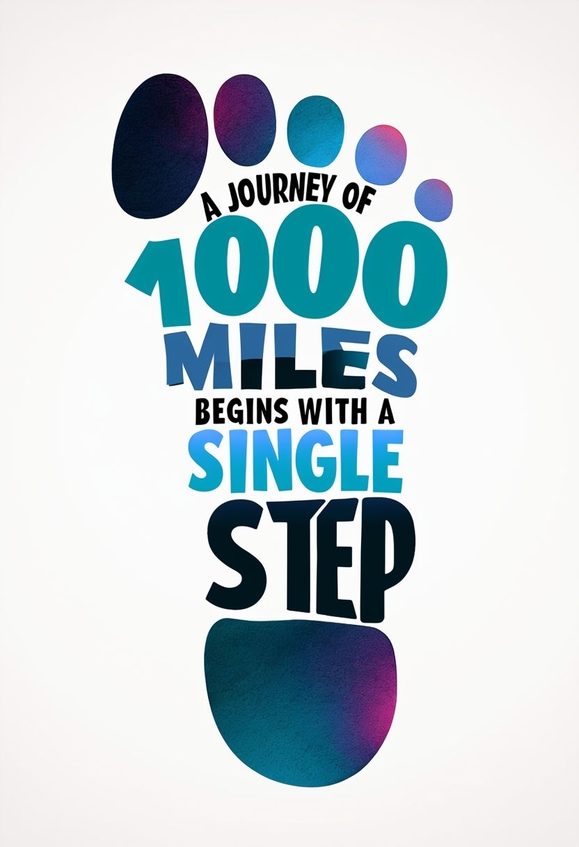 Inspirational Footprint Quote Design with Motivational Message Poster
