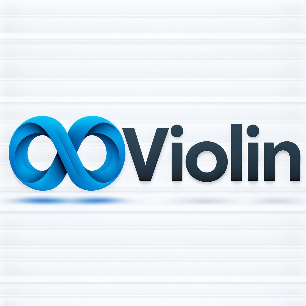 Modern Minimalist Violin Logo with Infinity Symbol