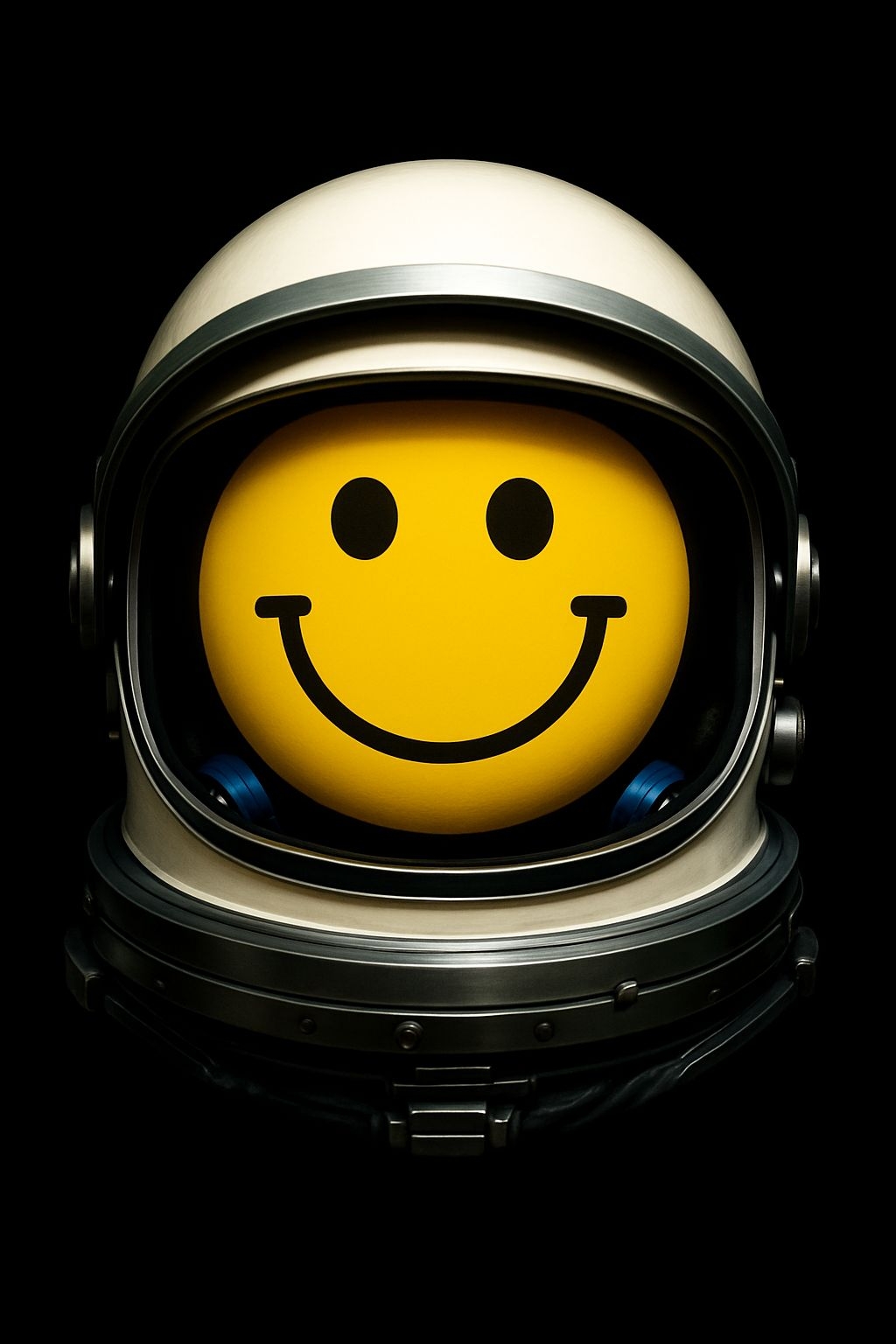 Smiley Face Astronaut Helmet Close-Up Modern Art