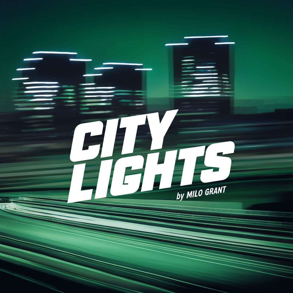 Dynamic Urban Night Scene with City Lights Artwork Spotify Album Cover