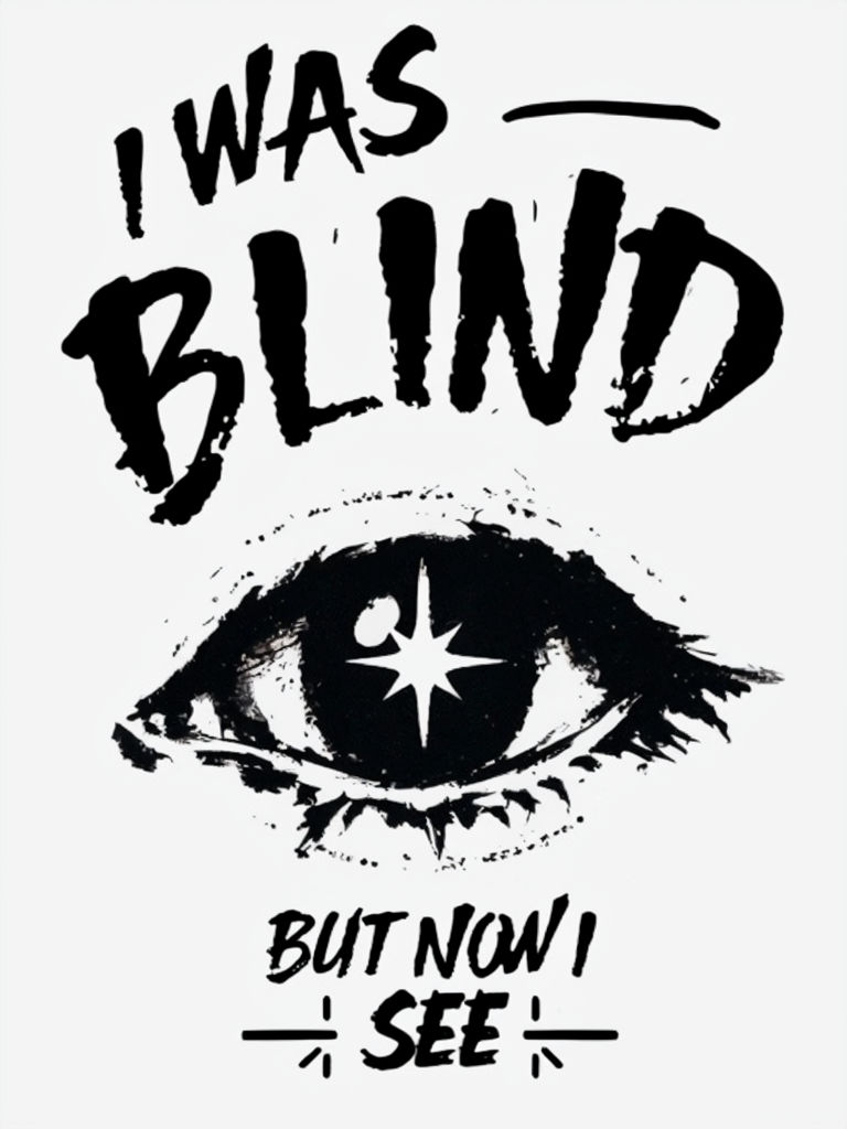 I Was Blind But Now I See Minimalist Eye Illustration T-Shirt