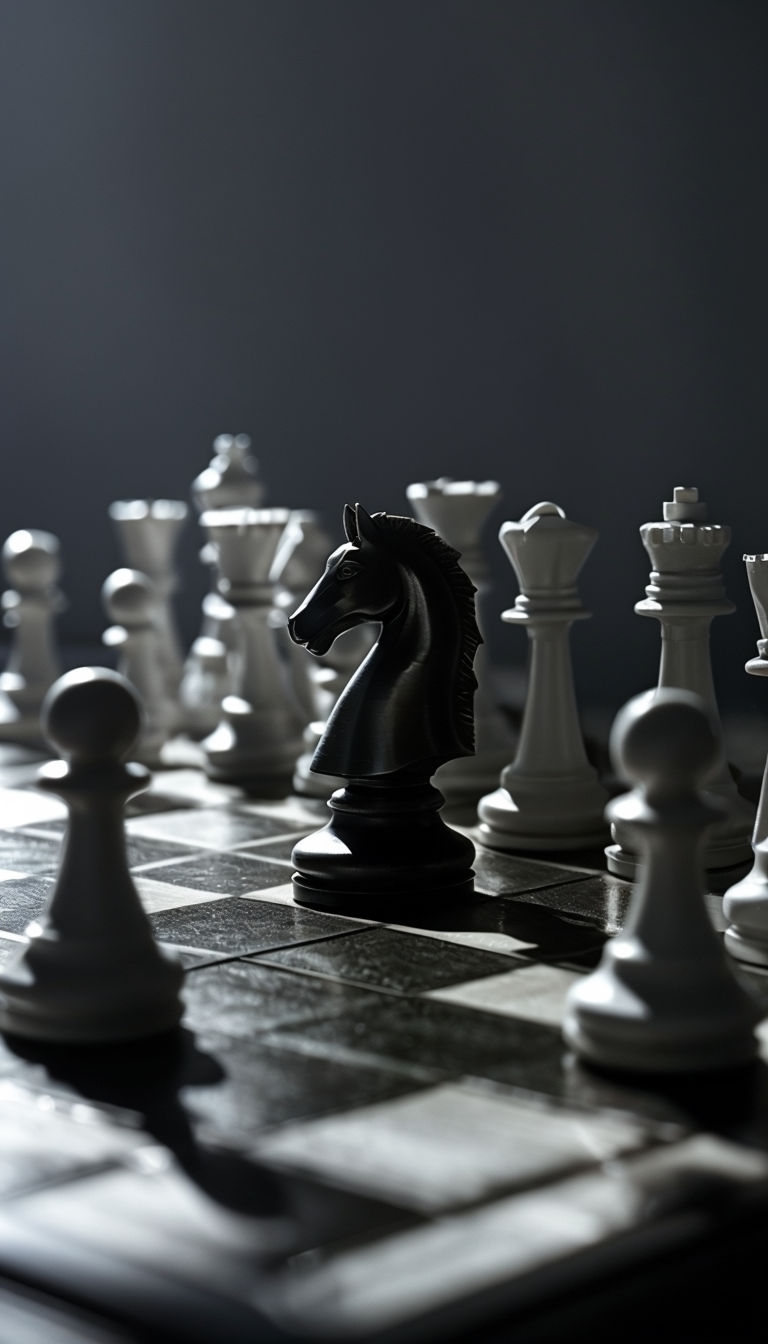 Elegant Chess Knight Close-Up Photograph Mobile Wallpaper