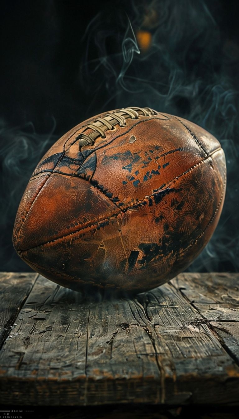 Vintage American Football on Weathered Wooden Table Phone Case Cover