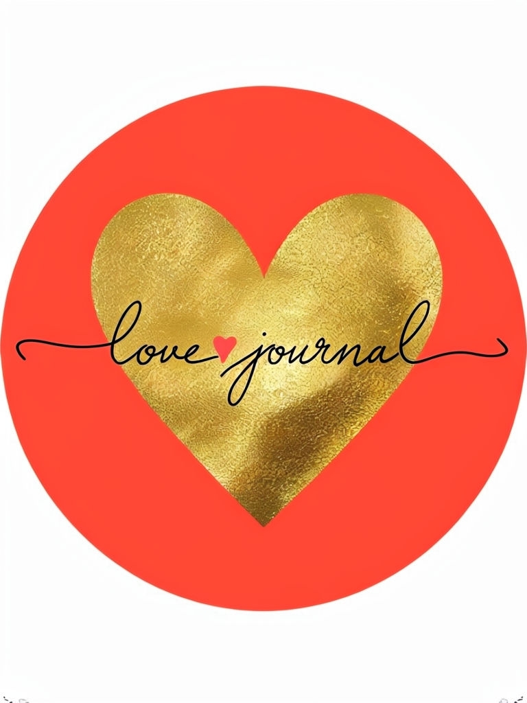 Elegant Gold Heart Love Journal on Coral Background EBook Cover