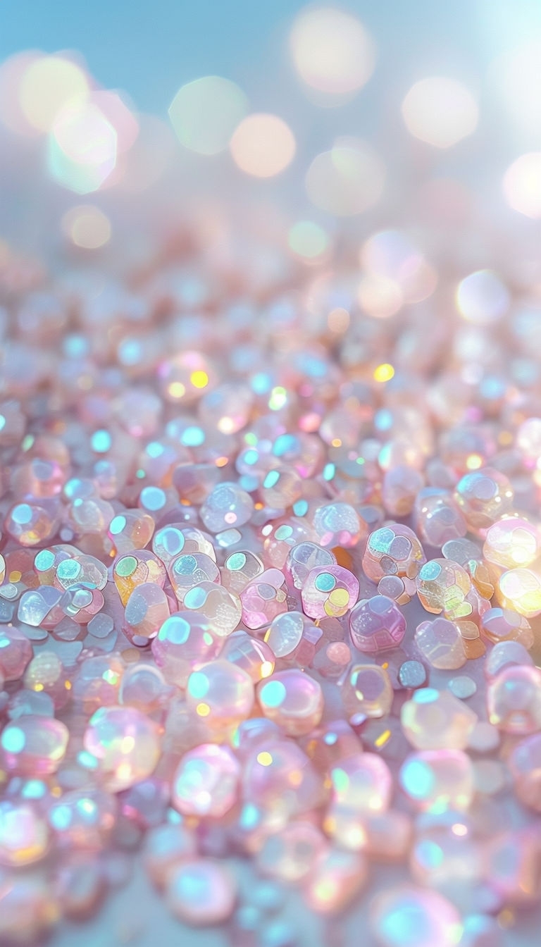 Dreamy Pastel Glitter Particles Close-Up Photography Social Media Post