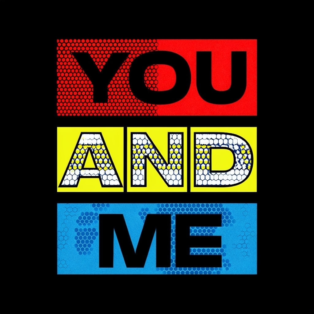 Bold You And Me Colorful Text Blocks T-Shirt
