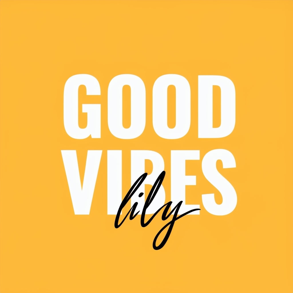 Good Vibes Lily Minimalist Motivational Graphic Album Cover