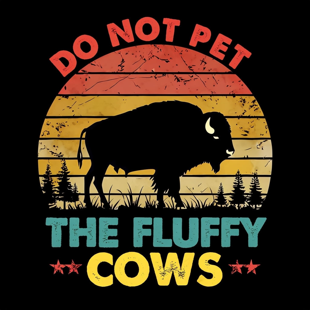 Vintage Buffalo Sunset Do Not Pet T-Shirt
