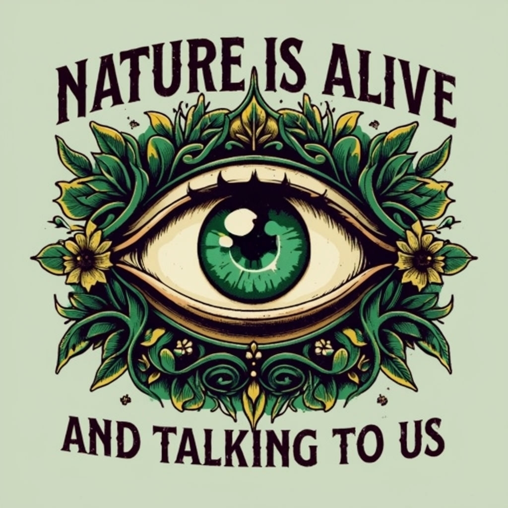 Mystical Nature-Inspired Eye Art with Floral Elements Poster