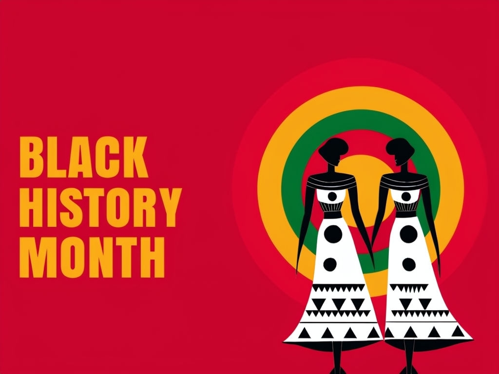 Bold Celebration of Black History Month Digital Illustration Social Media Post