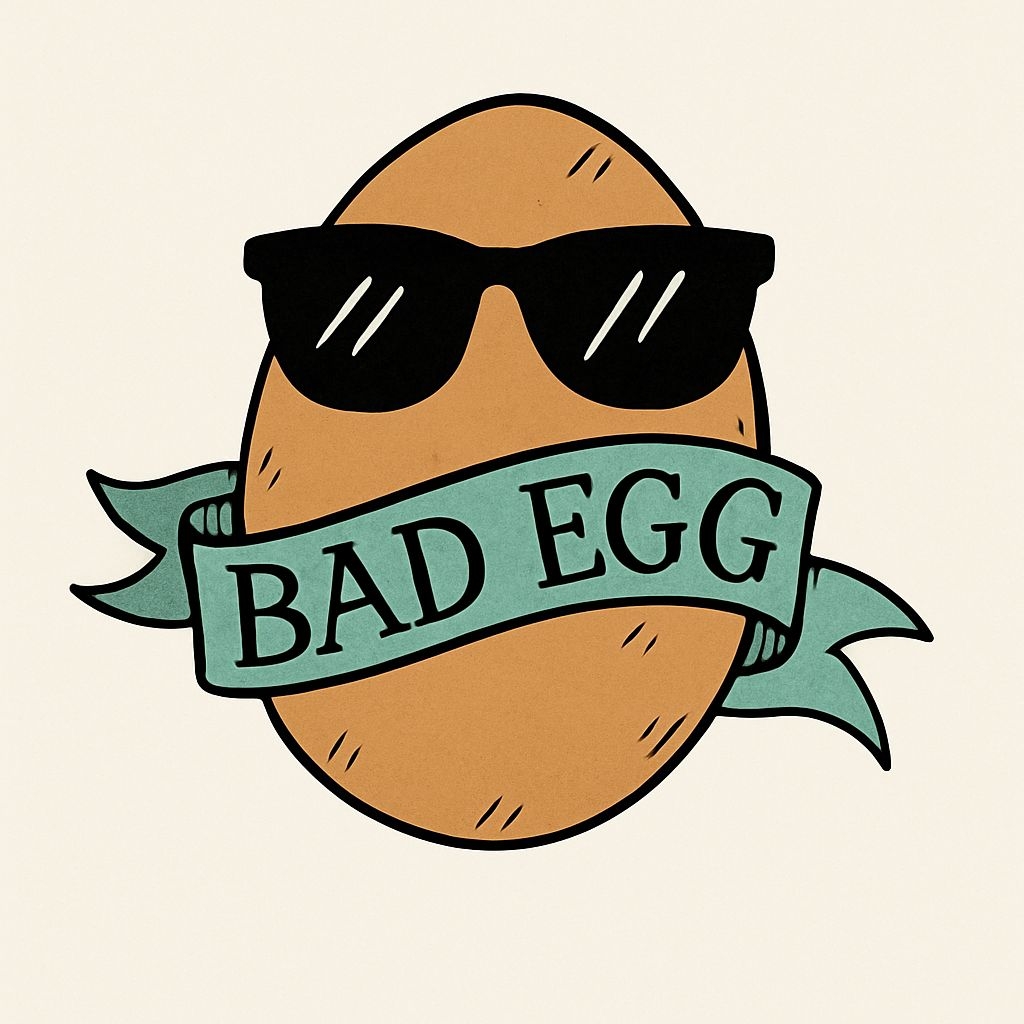 Cool Vintage Bad Egg Cartoon Character Sticker