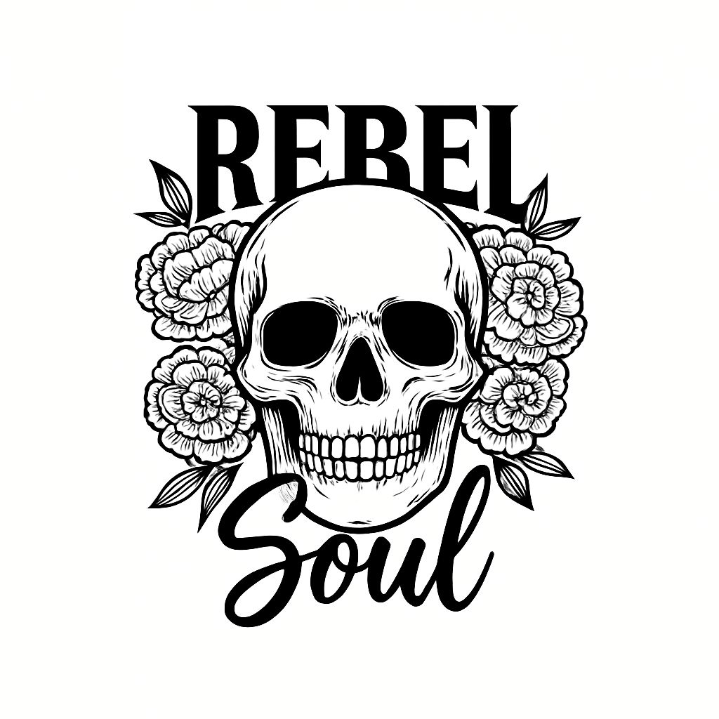 Rebellious Skull and Floral Design Art for Unique Mug