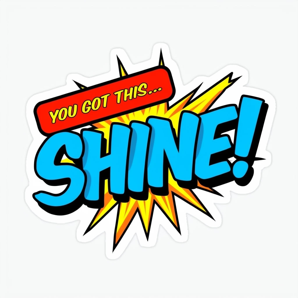 Vibrant Pop Art You Got This Shine Motivational Sticker