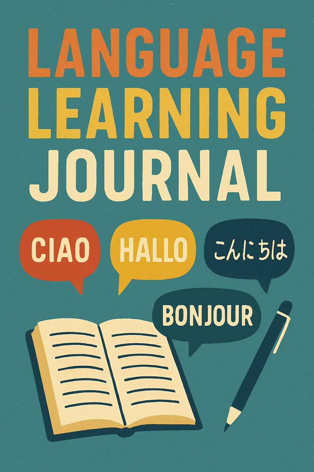 Colorful Vintage Language Learning Journal EBook Cover