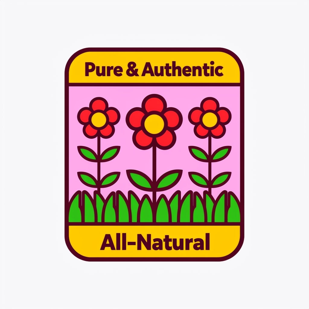 Cheerful Pure & Authentic Floral Emblem Sticker