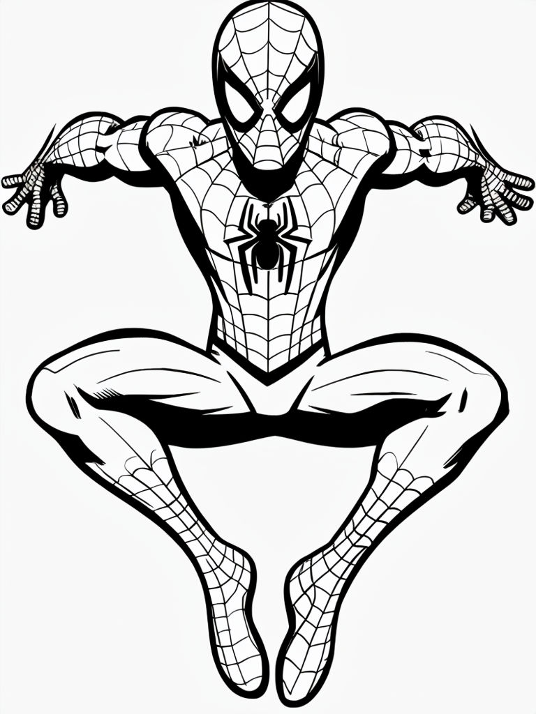 Dynamic Black and White Spider-Man Illustration Art