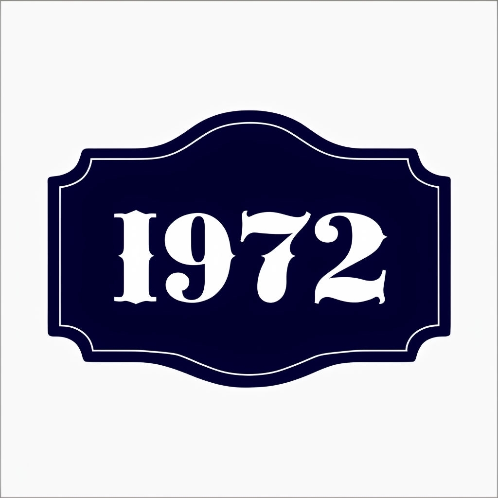 Nostalgic Navy Blue 1972 Retro Plaque Design for Hats