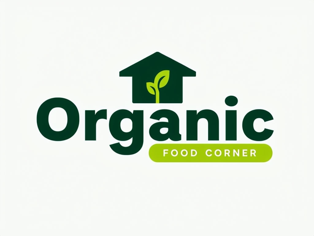 Minimalist Organic Food Corner Logo with Green Elements