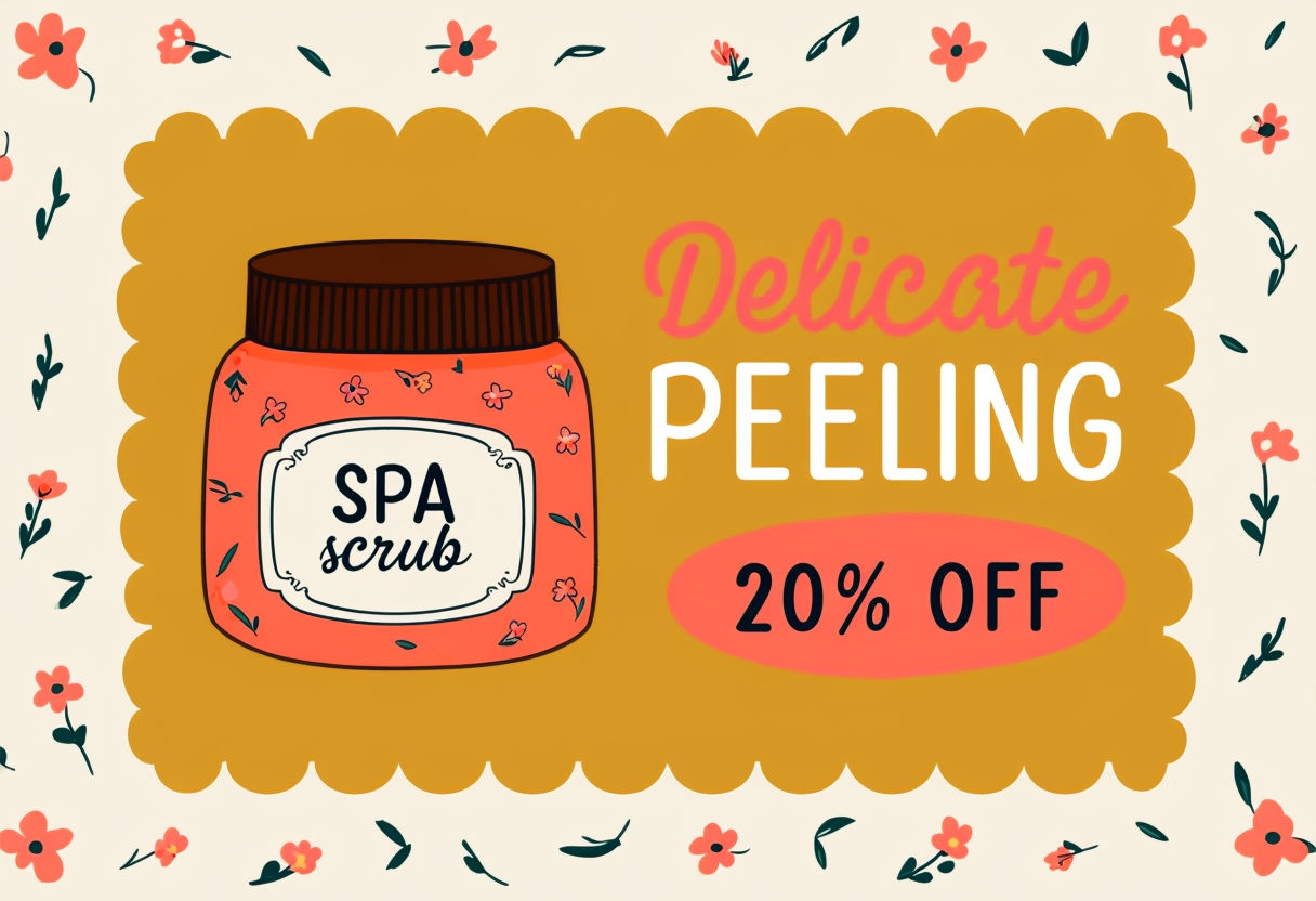 Playful Spa Scrub Promotion with Floral Design Social Media Post