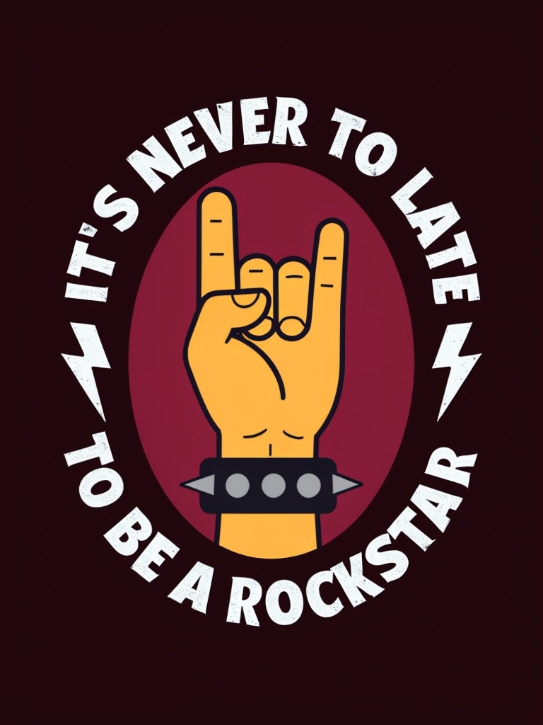 Retro Rock On Gesture with Inspirational Text T-Shirt