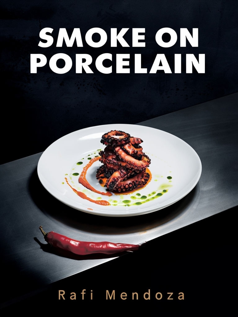 Elegant Smoke on Porcelain Cookbook Cover Design for Culinary Creatives EBook Cover
