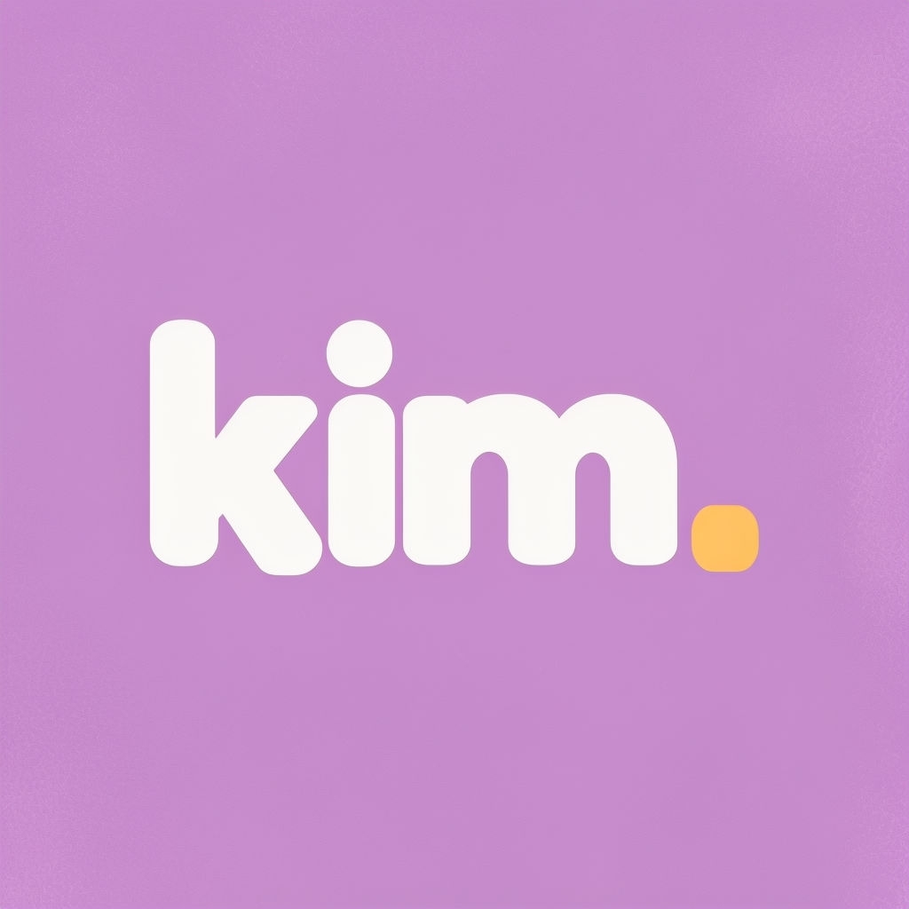 Modern Minimalist 'kim.' Logo on Lavender Background