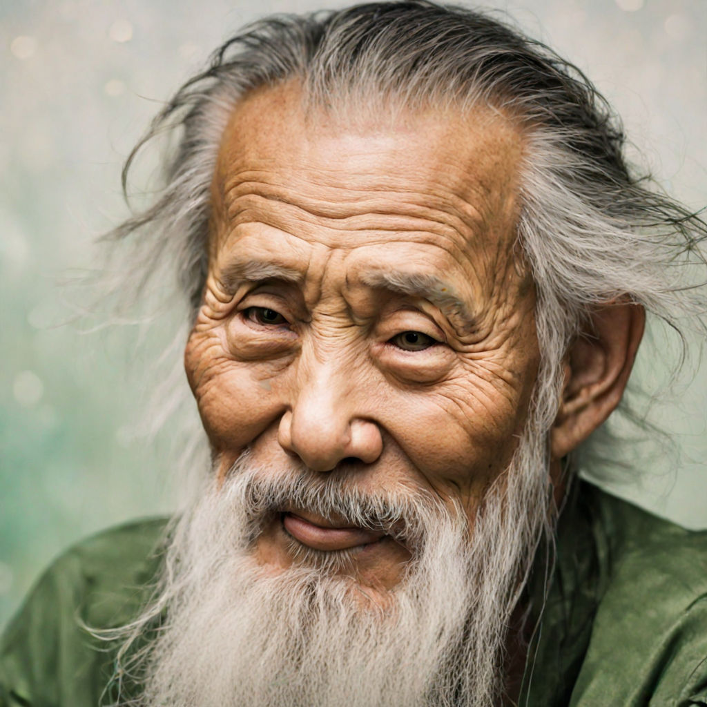 A photo of a kind Chinese grandfather with a gentle smile by nicholas ...