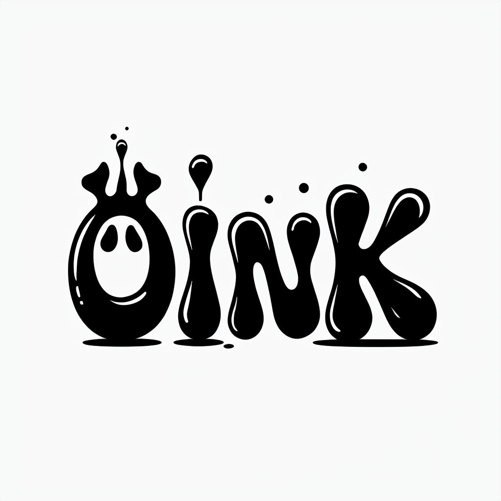 Playful Minimalist OINK Logo with Pig Nose Design