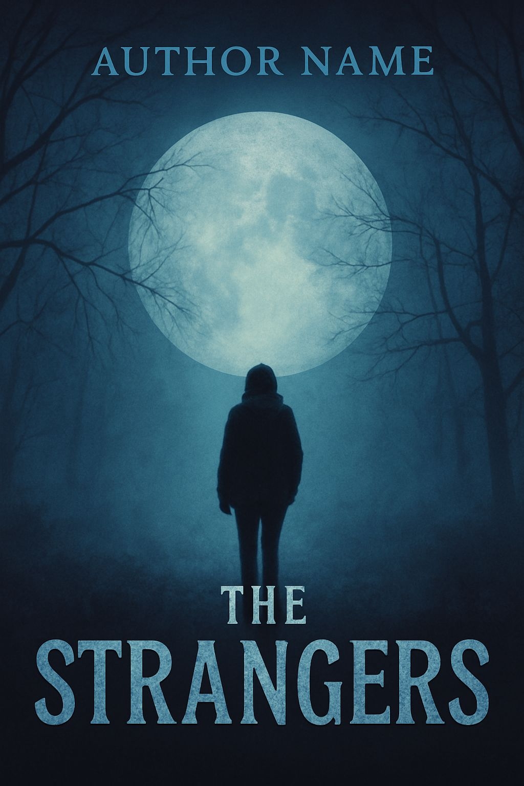 Mysterious Full Moon Night in Foggy Forest EBook Cover