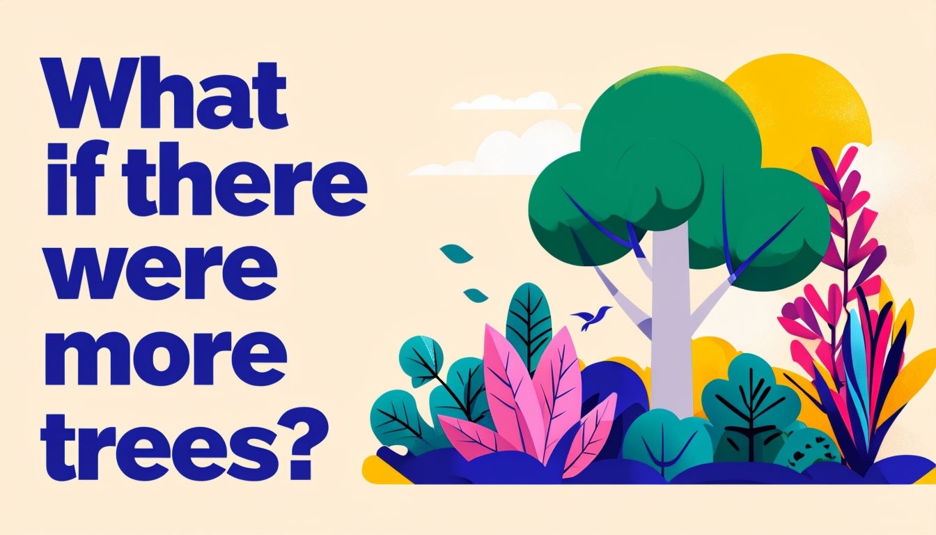 Playful Minimalist Tree Illustration with Vibrant Colors Social Media Post