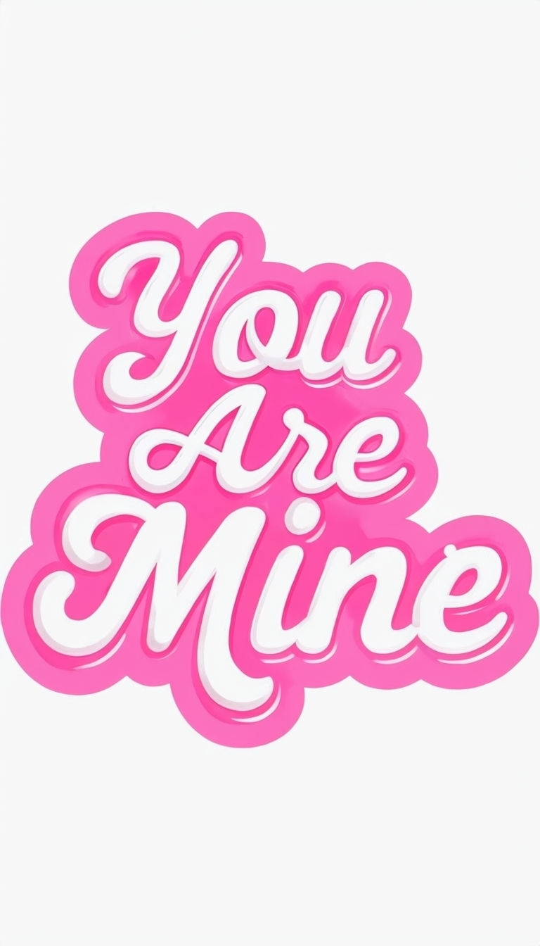 You Are Mine Playful Pink Logo Design T-Shirt